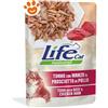 Life Cat Natural Tonno con Manzo e Prosciutto di Pollo - Bustina Da 70 Gr - CONFEZIONE RISPARMIO