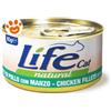 Life Cat Natural Filetti di Pollo con Manzo - Lattina Da 85 Gr - CONFEZIONE RISPARMIO