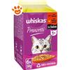 Whiskas Cat Pranzetti In Salsa Manzo, Pollo e Piselli 1+ - Confezione 6x50 Gr