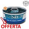 Farmina Cat N&D Ocean Adult Tonno, Merluzzo, Gamberetto e Zucca - Lattina da 70 Gr - CONFEZIONE RISPARMIO