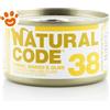 Natural Code 38 Cat Adult al Tonno, Manzo e Olive - Lattina Da 85 Gr - CONFEZIONE RISPARMIO
