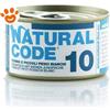 Natural Code 10 Cat Adult al Tonno e Piccoli Pesci Bianchi - Lattina Da 85 Gr - CONFEZIONE RISPARMIO