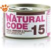 Natural Code 15 Cat Adult al Pollo, Verdure e Fegato - Lattina Da 85 Gr