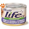 Life Cat Natural "Le Ricette" Tonno con Cernia e Gamberetti - Lattina Da 150 Gr