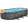 Bestway Piscina Ovale Steel Pro Max (610x366x122cm) Finto Legno con Pompa a Filtro Art. 5611R - Steel Pro Max (610x366x122cm)