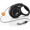 Flexi Guinzaglio Nero a Corda - M (<20Kg)