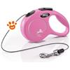Flexi Guinzaglio Classic Rosa a Corda - XS (3m)