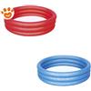 Bestway Piscina Rotonda Tinta Unica a 3 Anelli Gonfiabile (Ø102x25cm) Art. 51024 - Rotonda (Ø102x25cm)
