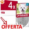 Elanco Dog Advantix Spot-On (4-10kg) - Offerta [PREZZO A CONFEZIONE] Quantità minima 4, Confezione da 6 Pipette