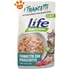 Life Cat Natural Trancetti di Tonnetto con Prosciutto - Bustina Da 55 Gr - CONFEZIONE RIASPARMIO