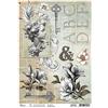 Carta di riso Ornate Bloom Typographic
