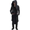 Generic Uomo Scuro Tinta Unita Lungo Cardigan Mantello Cappotto Con Cappuccio Maglione Giacca Ragazzi Vestiti Invernali Taglia 6, Nero , 3XL