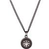 s.Oliver Catena con pendente Collana da Uomo in Acciaio inox, 50+5 cm, Argento, bussola, in confezione regalo