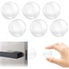 INSPUTOL Protezioni per maniglie delle porte, 6 pezzi, 4 cm, trasparenti, autoadesive, paracolpi in silicone per armadi, maniglie e porte, protezione da parete in gomma
