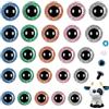KASESSS 50 Pezzi Occhi per Amigurumi, 12-20mm Occhi Amigurumi, Occhi di Sicurezza per Amigurumi, Glitter Occhi per Pupazzi, Safety Eyes, Occhi Glitterati per Animali con Rondelle per Creazione Bambole