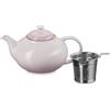 Le Creuset Teiera in gres con infusore in acciaio inossidabile, 1,3 l, Shell Pink