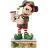 Enesco Disney Jim Riva Elfo Mickey Mouse Holding Un Treno Elfo Su Pista Figurina