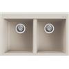 Elleci Lavello Elleci Incasso 2 vasche 79x50 Quadra 350 Granitek Bianco Soft LGQ35039