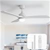 Sofucor 132 cm Ventilatore da Soffitto con Luce, Legno Massello Ventilatore a Soffitto con Telecomando, DC, 3 Temperature di Colore, Timer, 6 Velocità, Modalità Estate Inverno per Soggiorno