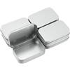 EASYKEENECOM 7 contenitori in metallo antiruggine, piccoli contenitori di latta con coperchio, rettangolari, in metallo, per caramelle, 9,5 x 6 x 2 cm