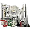 Bells Box Dubai Magnet - Dubai Souvenir Magnet - Dubai Landmarks Metal Fridge Magnet - Dubai Burj Khalifa (argento)