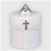 La Briantina Lumino Elettrico a Led Benedicto Bianco, Durata 150 Giorni, Bianco con Croce Dorata e Luce Intermittente, 11x8x6 cm