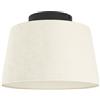 Eglo Febres Lampada da soffitto in tessuto bouclé, lampada da soggiorno in metallo nero e tessuto bianco, attacco E27, diametro 35 cm