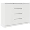 vidaXL Credenza con Cassetti Bianco 100,5x35x76cm in Legno Multistrato, Mobile Contenitore, Mobile credenza, Armadio corridoio, Mobile Buffet