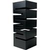 Huamirra Portaombrelli Metallo, Moderno Porta Ombrelli in Metallo, Portaombrelli Interno Esterno Elegante Design Moderno in Metall, 16 x 16 x 42 cm(Nero)