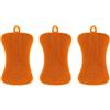 SagaSave 3 spugne in silicone resistente, riutilizzabili, antigraffio, per la pulizia di pentole, padelle e piatti, arancione