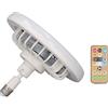 Fafeicy Ventilatore Soffitto Piccolo 6500K, Ventilatore Portalampada E27 con Telecomando 85‑265V con Luce, velocità Regolabile