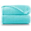 DecoKing Coperta Plaid Pile 150x200 cm per Letto una Piazza e Mezza Calda Accogliente e Spessa in Morbido Velluto Stile Scandinavo Per Letto Divano Sedia Tutte le Stagioni Turchese Henry