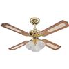 Westinghouse Lighting 78199 Ventilatore da soffitto in ottone lucido da 105 cm Princess Trio, kit di luce con vetro smerigliato