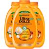 Garnier Ultra Dolce Shampoo Nutriente per Capelli Secchi e Spenti Gli Oli Meravigliosi Argan e Camelia Ravvivante Illuminante con Ingredienti 97% di Origine Naturale - 3 Flaconi da 400ml