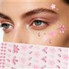 Fukaisu 4 Fogli Fiore Viso Gemme Adesivi, Autoadesivi Lucidi Strass Gioielli per Donne Occhi Corpo Unghie Festival Halloween Natale Cosplay Festa Trucco Decalcomanie (Rosa)