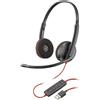 Plantronics Cuffie a filo con microfono Plantronics Blackwire C3220 - Nero - refurbished
