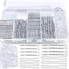Aucuu Forcine per Capelli, 300 Kit di Forcine per Capelli, con Scatola, Capelli U Fermagli, Bobby Pins, Cerchietti Trasparenti, per Donna Lady Girls Kids(argento)