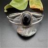Bracciale Cuff In Argento Sterling 925 Fatto A Mano Con Onice Nero RM-25