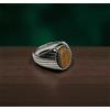 Anello per Uomo Acciaio Inox con pietra Corniola misure Italiane 19, 22, 24, 26