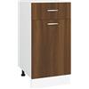 Roanoer Lyon - Mobiletto da cucina con cassetto e anta, effetto rovere marrone, mobile da cucina in legno per riporre oggetti, 40 x 46 x 81,5 cm