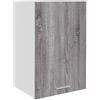 Roanoer Armadietto pensile Lyon grigio sonoma 39,5 x 31 x 60 cm, mobile da cucina con anta in vetro, mobile da parete in legno per cucina e bagno, moderno pensile con 2 ripiani, portata 60 kg
