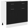 Roanoer Mobile da cucina sospeso, colore nero, effetto rovere, moderno, con cassetto e mensola, stabile armadio superiore in legno, 80 x 31 x 81,5 cm