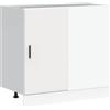 Roanoer Mobile da cucina Lyon bianco, in legno, 86 x 46 x 81,5 cm, moderno mobile da cucina con ante e piedini regolabili, robusto mobiletto per lavello per un maggiore ordine e spazio di