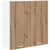 Roanoer Armadietto pensile in rovere Artisan, 80 x 31 x 80 cm, moderno mobile da cucina in legno con 2 ante, stabile armadio da parete per cucina e soggiorno, armadio superiore con molto spazio per
