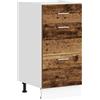 Roanoer Mobile da cucina Lyon, effetto legno anticato, 40 x 46 x 81,5 cm, con cassetti, in legno, per cucina e sala da pranzo, senza piano di lavoro