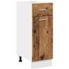 Roanoer Mobile da cucina Lyon con cassetto e porta, 30 x 46 x 81,5 cm, effetto legno anticato, armadietto da cucina sottile per riporre oggetti in cucina, senza piano di lavoro