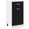 Roanoer Mobile da cucina in rovere nero, moderno pensile in legno con 1 cassetto e 1 ripiano, armadietto compatto da parete per cucina e sala da pranzo, 40 x 46 x 81,5 cm