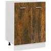 Roanoer Mobile da cucina Lyon largo 60 cm, mobiletto da cucina in legno, mobile da cucina con 2 ante e 2 scomparti per riporre oggetti, rovere affumicato, 60 x 46 x 81,5 cm