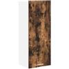Roanoer Armadietto sospeso in rovere affumicato, 40 x 31 x 100 cm, moderno mobile da cucina in legno, montaggio a parete con anta a cerniera, per cucina e sala da pranzo