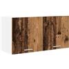 Roanoer Armadietto da cucina sospeso in legno anticato, moderno armadio da cucina con 2 ante per riporre oggetti, mobile da parete in legno per cucina e sala da pranzo, 80 x 31 x 40 cm